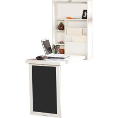 Tcoyds Folding Kitchen Table, Wall Mounted Desk, Drop Leaf Wall Folding Table, Design with Support Legs, with Multifunctional Lockers, Suitable for Living Room, Study, Bedroom