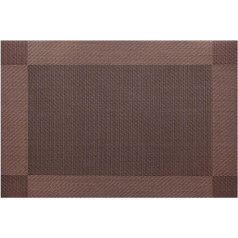 Jimnoo 6-Piece Washable PVC Placemat, Dining Table Set, Woven Mats, Fabric, Discs, Bowl, Coaster, Non-Slip Mat (Color : Dark Brown, Size : 6pieces)