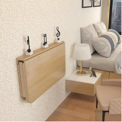 Okator Folding Wall Mounted Drop Leaf Table Wooden Floating Laptop Desk Desk with Space Saving Brackets Foldable Wall Shelf Dining Table Desk Workstations (S