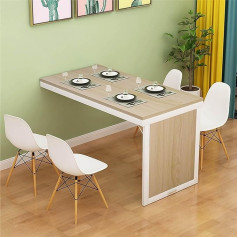 Siocnieqae Wall-mounted folding table, versatile small table, folding desk, ecological solid wood top, sealing process, space-saving, easy to fold, compact design, suitable for bedroom