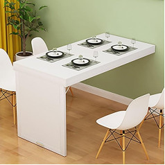 Llylafdc Folding Table Wall Mounted Folding Table Floating Multifunctional Kitchen Table Wall Table Foldable Wall Mounted Folding Table Multi-scenario Application for Kitchen and Living Room (Colour: White,