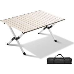 Multi-Größe Aluminium-Legierung Portable Picknick-Tabelle Mit Einfachen Tragetasche Leichtgewicht Rolltisch Für Outdoor-Kochen, Strand, Picknick (Color : A, S : 90 * 60 * 43cm)