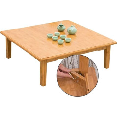 Table Nanzhu Solid Wood Square Table Square Dining Table Bay Window Tatami Table Bed Study Table Small Coffee Table Coffee Table (Color : Brown, S: 70 * 70 * 52cm)