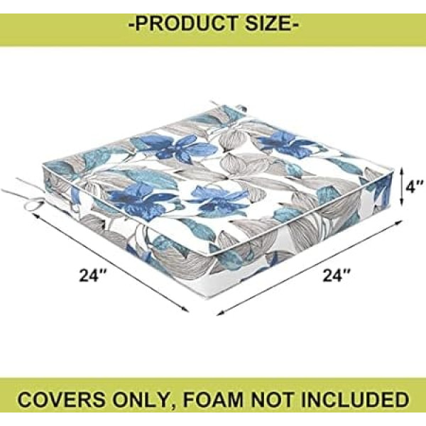 Dytxiii Patio Replacement Cushion Covers Outdoor Cushion Covers UV Resistant Chair Seat Cover for Furniture Outdoor Zipper Design 24