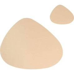 Doppelseitiges PU-Tischset, rutschfest, leicht zu reinigen, Tischset, Bar, Café, Tischset, Glasuntersetzer, Salatschüssel, Set mit 2 Tischsets, 11 Farben, Tischsets (Color : Brown) (Beige)