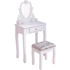 J- Childrens White Dressing Table for Girls European Princess Style 3 4 5 6 7 8 Years