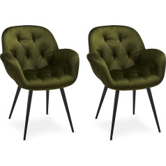 Furnhouse Salina Dining Chairs Metal Olive Green 65 x 60 x 90 cm