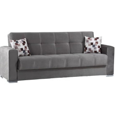 ‎Dmora Dmora Francisco 3 Seater Sofa Bed Living Room Upholstered Fabric with Click Clack Opening 226 x 85 x 91 cm, Grey