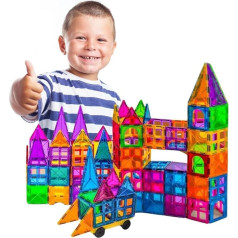 MarsnMay Magnetbausteine, Montessori-Spiele: Kreatives und pädagogisches Spielzeug für Kinder und Mädchen Geburtstag oder Weihnachten – Magnetblöcke, Bausteine und Puzzle (48 Stück)