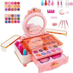 Kazuko Kinder-Make-up-Set für Mädchen,Kinder-Make-up-Set für Mädchenspielzeug - Echt waschbares Make-up-Set,Waschbares Kleinkind-Make-up-Set, echtes waschbares Rollenspiel-Kosmetik-Set, Spielzeug für