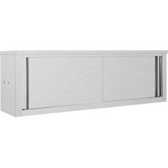 vidaXL Kitchen Cabinet with Sliding Doors 150 x 40 x 50 cm Stainless Steel