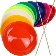 SCHWABMARKEN Juggling Plate with Wooden or Plastic Stick in Many Different Quantities and Colours