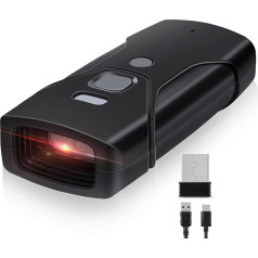 JRHC Bluetooth Barcode Scanner, Mini 2D Portable Wireless Barcode Scanner 3-in-1 Bluetooth und 2.4-G-Barcodeleser