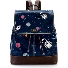 Outer Space Rocket Cosmonaut Raumschiff Planet Marineblau personalisierte Schultaschen Büchertaschen für Teenager, Mehrfarbig, 27x12.3x32cm, Rucksack Rucksäcke