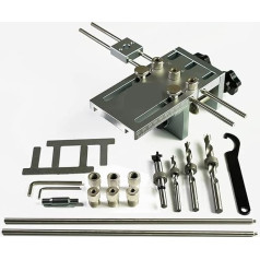 TAITUS Dübellehre for Möbel, schnelle Verbindung, 3-in-1-Holzbearbeitungs-Bohrer-Ortungsgerät for Stanzwerkzeug-Kit (Color : 1 UK, Size : Deluxe Extended)