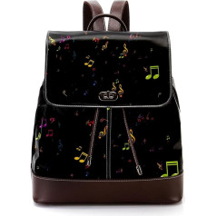 Personalisierte Schultaschen Büchertaschen für Teenager, abstrakte bunte Musiknoten, Mehrfarbig, 27x12.3x32cm, Rucksack Rucksäcke