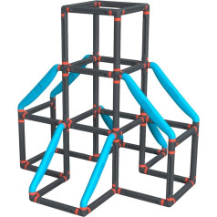 Big Kraxxl The Tower Climbing Tower - Outdoor Climbing Frame for Children from 3-7 Years (max. 100 kg) - Play Tower for Climbing on 3 Levels with Innovative Click System, 140 x 140 x 140 cm