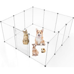 BRIAN & DANY Pet Playpen, Portable Plastic Garden Fence for Small Animals, 12 Panels