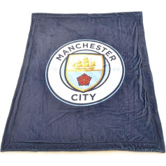 USP Manchester City FC Team Ultimate Unisex Fleece Blanket, Navy, 178 x 153 cm