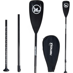 NEMAXX Professional 100% Carbon Speed Paddle 3-Piece for SUP – Extra Stable & Lightweight 702g – Sink-Stop Function, Adjustable, Carbon Sheet Including Bag