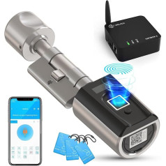 Welock Electronic Fingerprint Door Lock with WiFi Box, Fingerprint Lock for Doors from 30-70 mm, Electronic Door Locks Turn Smartphones, Fingerprints and Cards into Keys