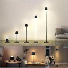 BestLuz Floor Lamp LED Dimmable for Outdoor Use, Wireless Rechargeable Battery Operated Floor Lamp, 132 cm, 5 x Height-Adjustable Floor Lamp, Waterproof, Table Lamp, Living Room, Bedroom