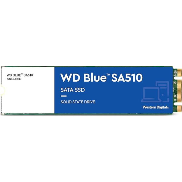 WD Blue SA510 SATA SSD 1TB M.2 2280 (Read up to 560MB/s, Write up to 520MB/s, Upgrade for PC/Laptop, 3 Month Trial from Dropbox Professional, Western Digital SSD Dashboard)