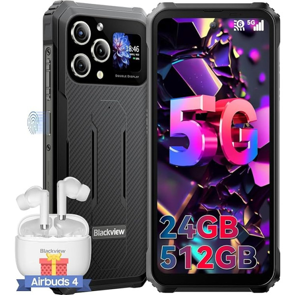 Blackview BL8000 Outdoor Handy Ohne Vertrag 5G, 24GB +512GB Dimensity 7050, 2.4K 120Hz 6.78