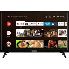 TELEFUNKEN D24H550X2CW 24 Inch TV/Android Smart TV (HD-Ready, HDR, Triple Tuner, Bluetooth) [2023], Black