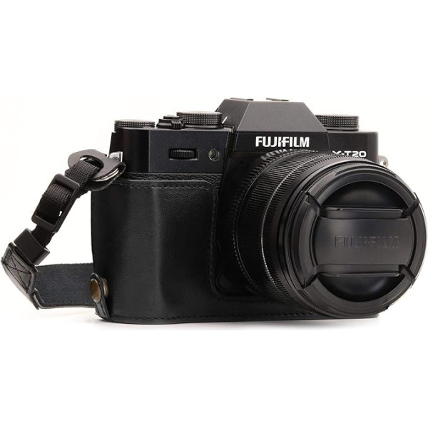 MegaGear Ever Ready Leather Camera Half Case with Strap Compatible with Fujifilm X-T30, X-T20, X-T10