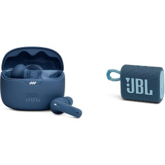 JBL Tune Beam - Water Resistant True Wireless In-Ear Headphones & GO 3 Small Bluetooth Box in Blue - Waterproof Portable Speaker for Travel