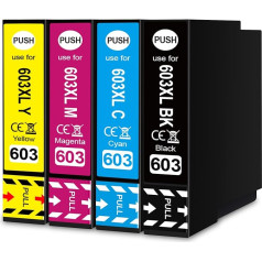 Cartridges XP-2150 XP-3150 XP-4150 XP-2155 XP-3155 XP-4155 XP Printer Cartridges 603XL Multipack Replacement for Epson 603 XL Ink Cartridges for Epson XP3150 XP4150 XP-3100 Workforce WF-2810 WF-2830