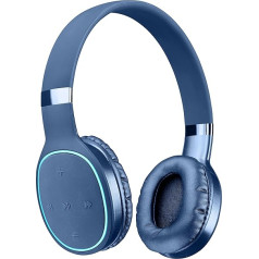 AQL Kosmos 2 | Bluetooth Headphones | Hi-Fi Bluetooth Stereo Headphones with Adjustable Headband - 16 Hours Playtime and 15 Minutes Quick Charge - Remote Control with Microphone - Blue