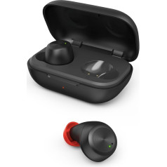 Hama Spirit Chop IPX4 Bluetooth Headphones (True Wireless In-Ear Headphones Black, Wireless Headphones In Ear Headphones with USB C Charging Box) Black