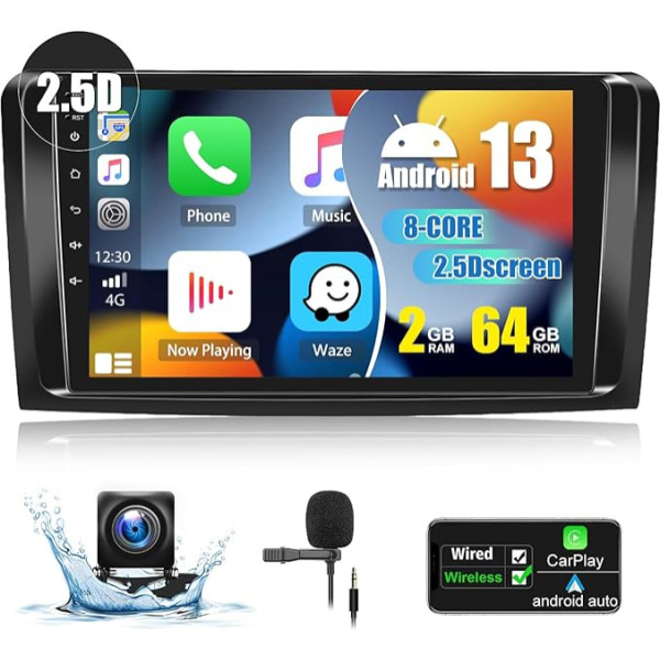 2+64G CAMECHO Android 13 Autoradio für Mercedes Benz GL ML Klasse W164 X164 GL320 ML280 ML350 ML500,9