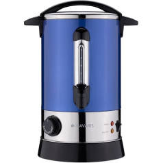Navaris Mulled Wine Cooker Hot Water Dispenser Made of Stainless Steel – 6.8 L – with Thermostat Level Indicator Tap – Mulled Wine Hot Drink Machine Blue