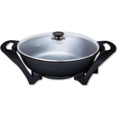 OHMEX OHM-WOK-5050 Electric Wok 1500 W Diameter 33 cm Adjustable Thermostat for Spring, Braising, Frying or Steam Cooking