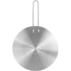 Ejoyous Induction Adapter Plate 20/22/24 cm Induction Hob Adapter Plate Stainless Steel Heat Distributor Plate for Induction Hobs, Electric Hobs, for Coffee, Milk, with Removable Handle (20 cm)