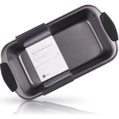 HEYNNA® Rectangular Baking Mould - Non-Stick Carbon Steel Cake Tin / Loaf Tin Removable Silicone Handles / Ideal as Cake Baking Tin, Bread Baking Mould or Casserole Dish