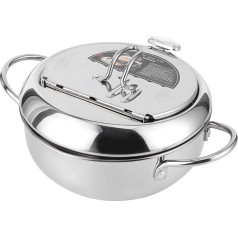 Lairun Japanese Stewing Pot with Thermometer Stainless Steel for Gas Hob Induction Hob Electric Hob (Large 24 cm)
