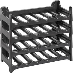 Grizzly Bottle Rack - Modular, Stackable Design for 24 Bottles, Wine Rack Anthracite