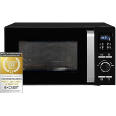 Exquisit Microwave MW 8925-7 Hsw, 25 Litre Cooking Chamber, 900 Watt, 1950 W Grill, 1950 W Hot Air, Timer, Microwave 11 Levels, Black, Includes Turntable and Interior Lighting