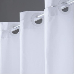 Furlinic shower curtain, water repellent textile shower curtains, made of fabric, anti-mould, with integrated ring