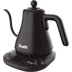 Dualit Gooseneck Kettle Gooseneck Quick Boiling Electric Kettle (800 ml) - Matte Black - Gooseneck Kettle Does Not Drip - Digital Display - Highly Efficient Energy-Saving Water Jug