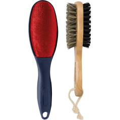 Korbond Lint Remover Clothes Brush Set - Wooden Handle Coat and Suit Brush & Lint Remove Clothes Brush