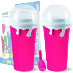 Slush Cup Magic Quick Frozen Smoothie Cup, Safe Slush Machine for Home and Children (2 in Pink)