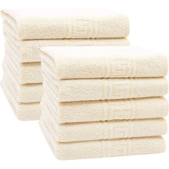 ZOLLNER Set of 10 Hand Towels, Approx. 50 x 100 cm, Cotton Mix, 340 g/m², Yellow