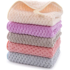 Hand Drying Towel, Ultra Absorbent, Soft and Dry, Towel Set with Hanging Loop, Quick Drying Towel for Kitchen and Bathroom, Set of 5