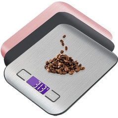 Dejaf Digital Kitchen Scale, 5kg/1g, Food Scales with LCD Display and Tare Function Stainless Steel Multifunction Scales for Food/Kitchen/Coffee Scale, Kitchen Utensils, Silver