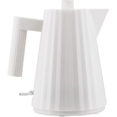 Alessi Plissé MDL06/1WUK Electric Kettle Made of Thermoplastic Resin, English Plug 2400W, 100cl, White